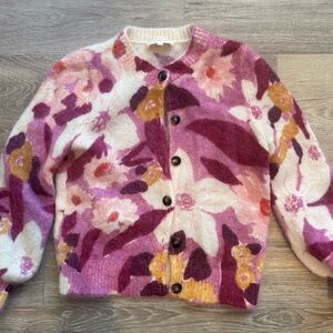 Sézane Aèlie Floral Cardigan